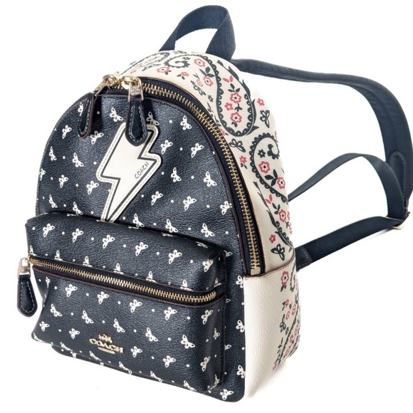 COACH Mini Charlie Backpack In Butterfly Print Thunder - Picture 14 of 15